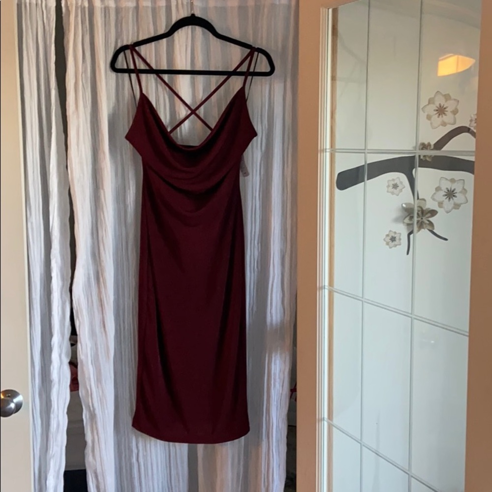 Maroon Midi Dress